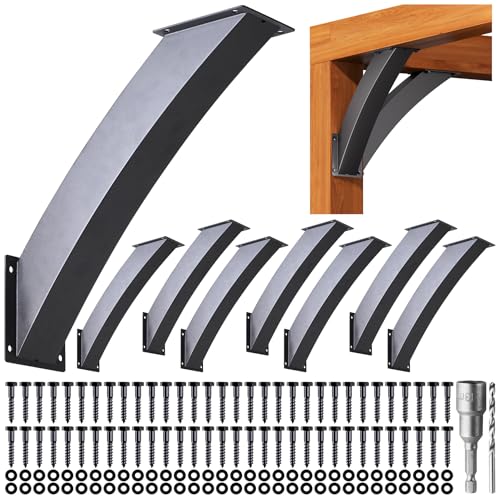 Epcee Heavy Duty 45 Degree Angle Support Bracket 4"×4" (Actual: 3.2"×3.2") Wood Beam Support Hardware Degree Post Bracket for Gazebos Pagola Porches 8Pcs