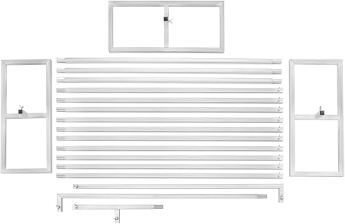 Miniatura 8 de Soporte de telón de fondo de 10 x 20 pies resistente con base, kit de tubo de fondo de boda plateado, soporte cuadrado de arco de globos de metal,