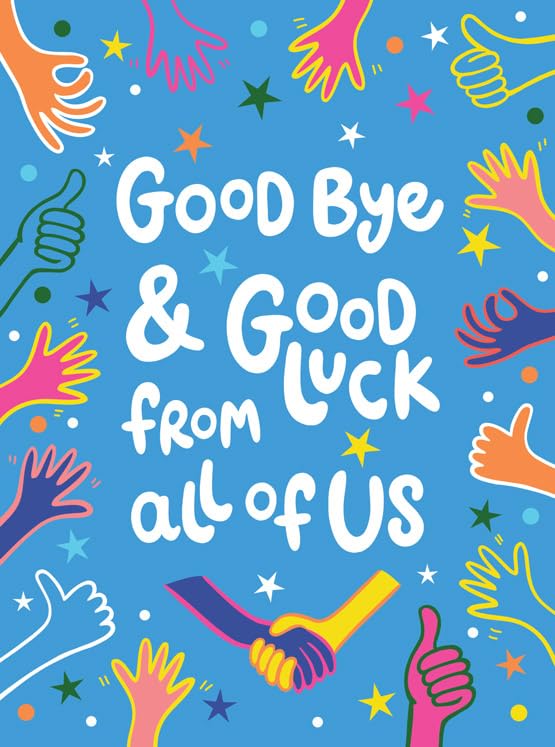 Large Goodbye Card, From All Of Us Hand Shake- A4 Size - Regal Publishing