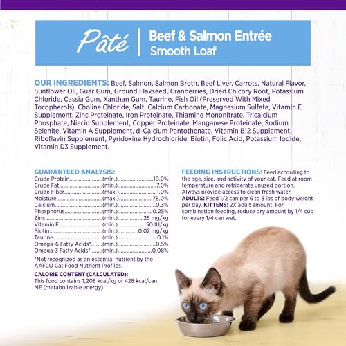 Wellness Complete Health Pate Adult Canned Wet Cat Food, Natural, Protein Rich, Grain Free, Beef and Salmon Entrée Recipe, 12.5 oz, Pack of 12 Cans - image 8