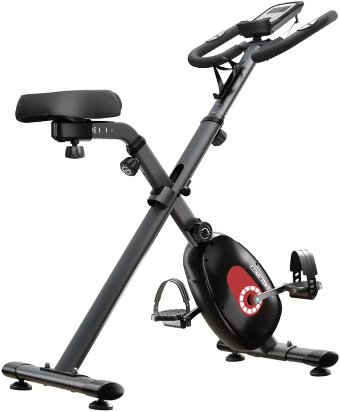 Folding Exercise Bike, Stationary Bikes, Adjustable Exercise Bike for Indoor Fitness, Magnetic Resistance Portable Exercise Bike for Home Gym