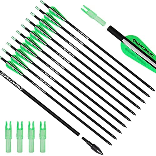 ARCHERY SHARLY 30Inch Carbon Arrow Practice Hunting Arrows with Removable Tips for Compound & Recurve Bow(Pack of 12) ARCHERY SHARLY 30Inch Carbon Arrow Practice Hunting Arrows with Removable Tips for Compound & Recurve Bow(Pack of 12)