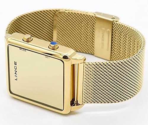 Relógio Lince Feminino Ref: Mdg4619l Bxkx Digital LED Dourado