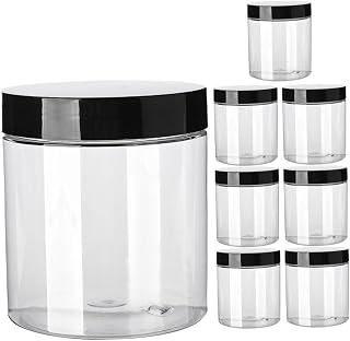 8pcs Transparent Wide Mouth Cream Jars with Lids Leak Plastic Containers for Face Creams Ointments Travel Storage and Projects Compact and Practical Design for Easy Use