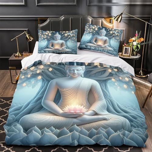 Parure de lit Bouddha 135x200 avec housse de couette en microfibre - 2