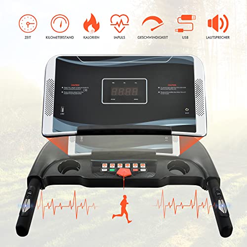 Faltbares Laufband 2,5 PS Laufen Machine Leiser Heimtrainer mit LCD-Anzeige Audio-Lautsprechern, Bluetooth mit Fitness… – Bild 5
