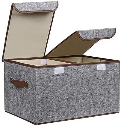 VEDHAK Large Foldable Rectangular Stackable Storage Bins/Closet Organizer with Handle Divider,Wardrobe, Books, Toys, and Other Supplies with Lid.(multicolor)