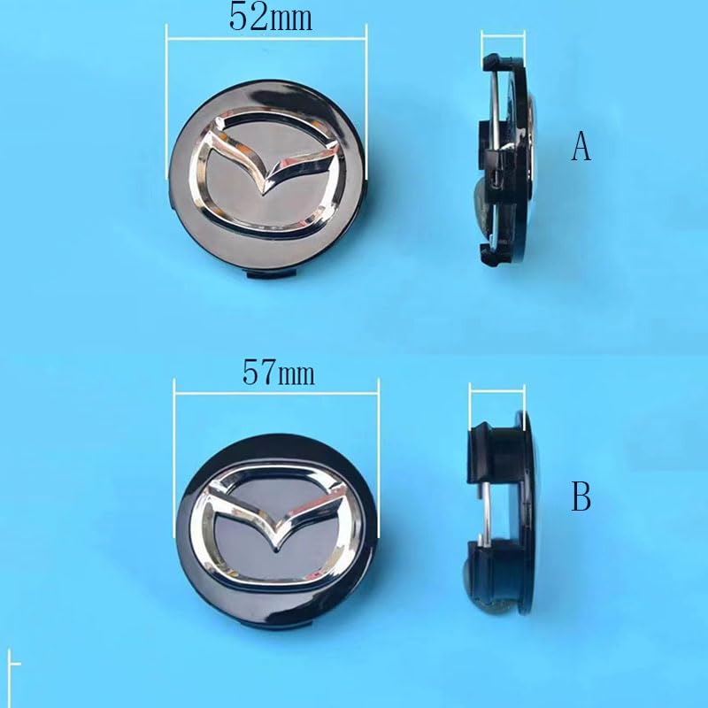 Autocollants Cache Moyeu Pour Mazda CX-30 (2019-2024) - Lot De 4 Pièces - Diamètre 50 Mm - Protection Et Style - 8