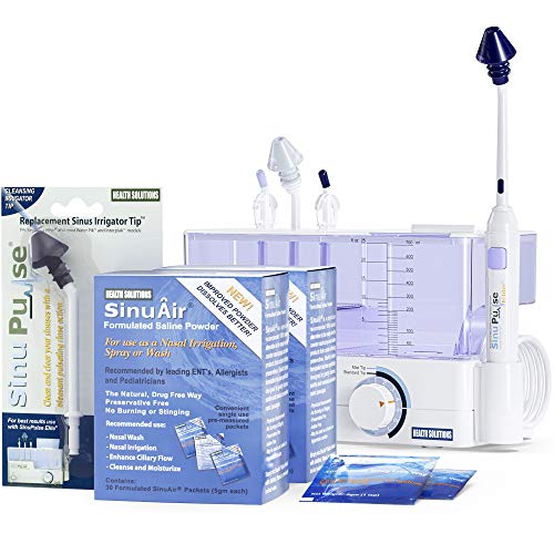 SinuPulse Elite Advanced Nasal Sinus Irrigation System with 60 Additional SinuAir Packets, Additional