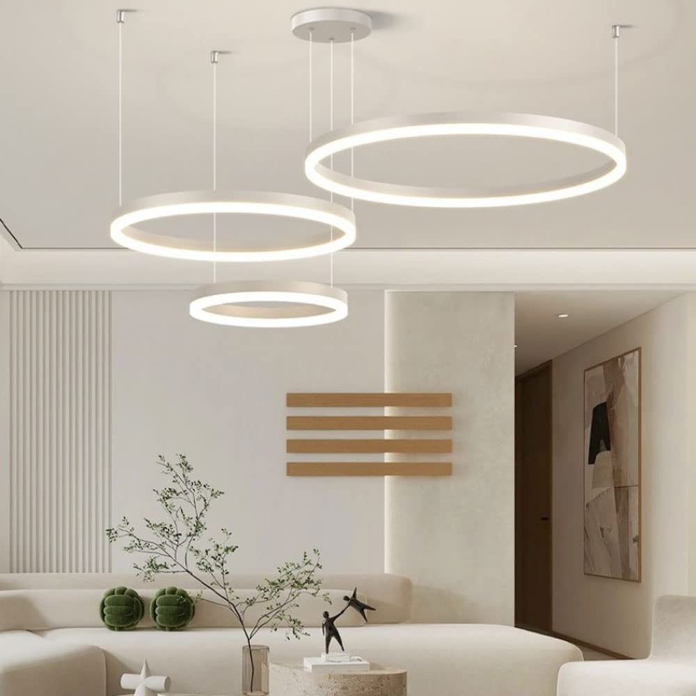 Lampadario a Sospensione dimmerabile Mid Century LED, lampadario Nero di Lusso Moderno per Soggiorno, lampadario a Sospensione da soffitto dimmerabile con Montaggio a Filo e Telecomando per