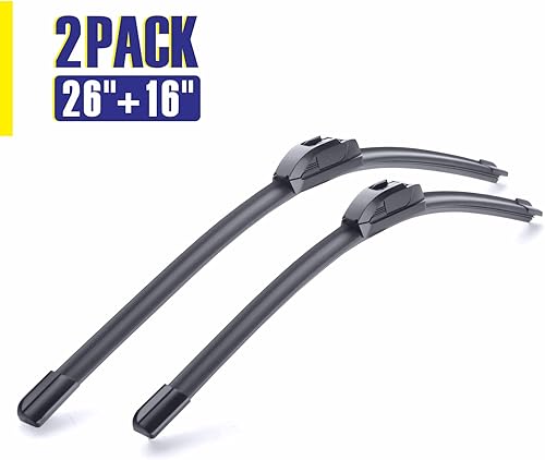 Miniatura 7 de Escobillas limpiaparabrisas de repuesto, 26 + 16 pulgadas, para todas las estaciones (juego de 2 unidades)