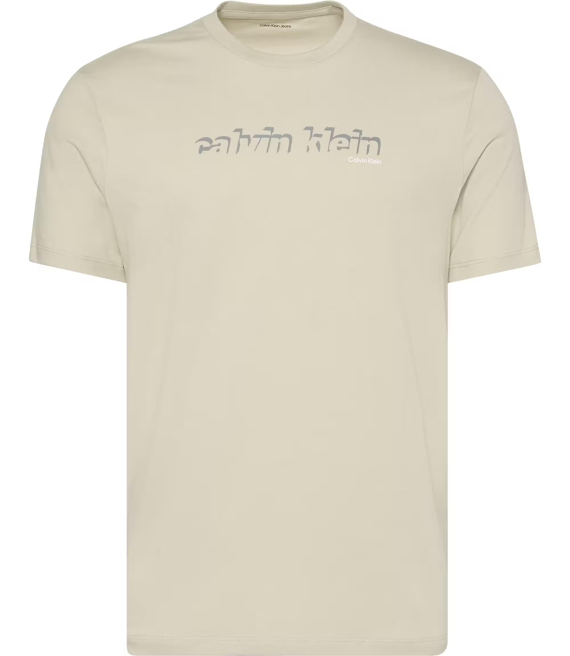 Erkek Normal Kalıp Yuvarlak Yakalı Desenli%100 Pamuk Kısa Kollu Haki T-Shirt LV04RC845G-LL5