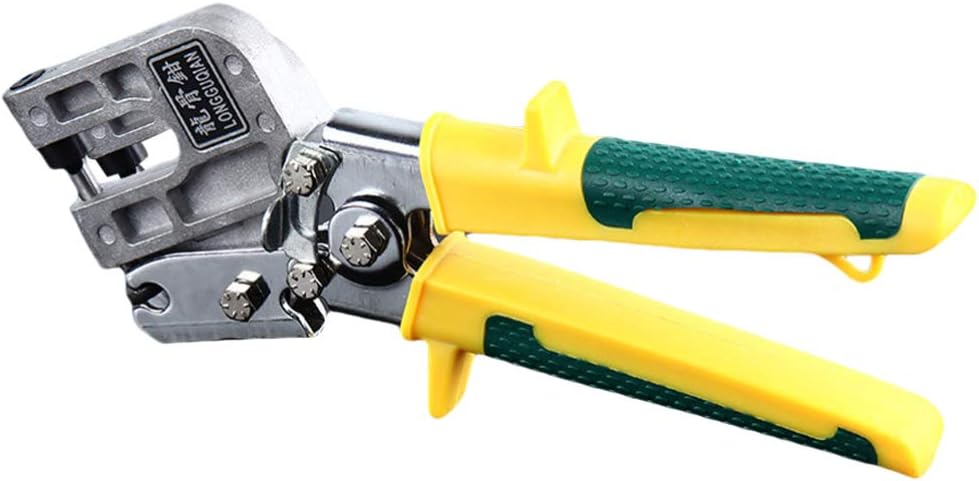 Hemobllo Metal Stud Crimper Drywall Tools Single Hand Punch Lock Crimper Framing Fastening Crimping Hand Tool for Wire Cable Cutting Crimping (Yellow)