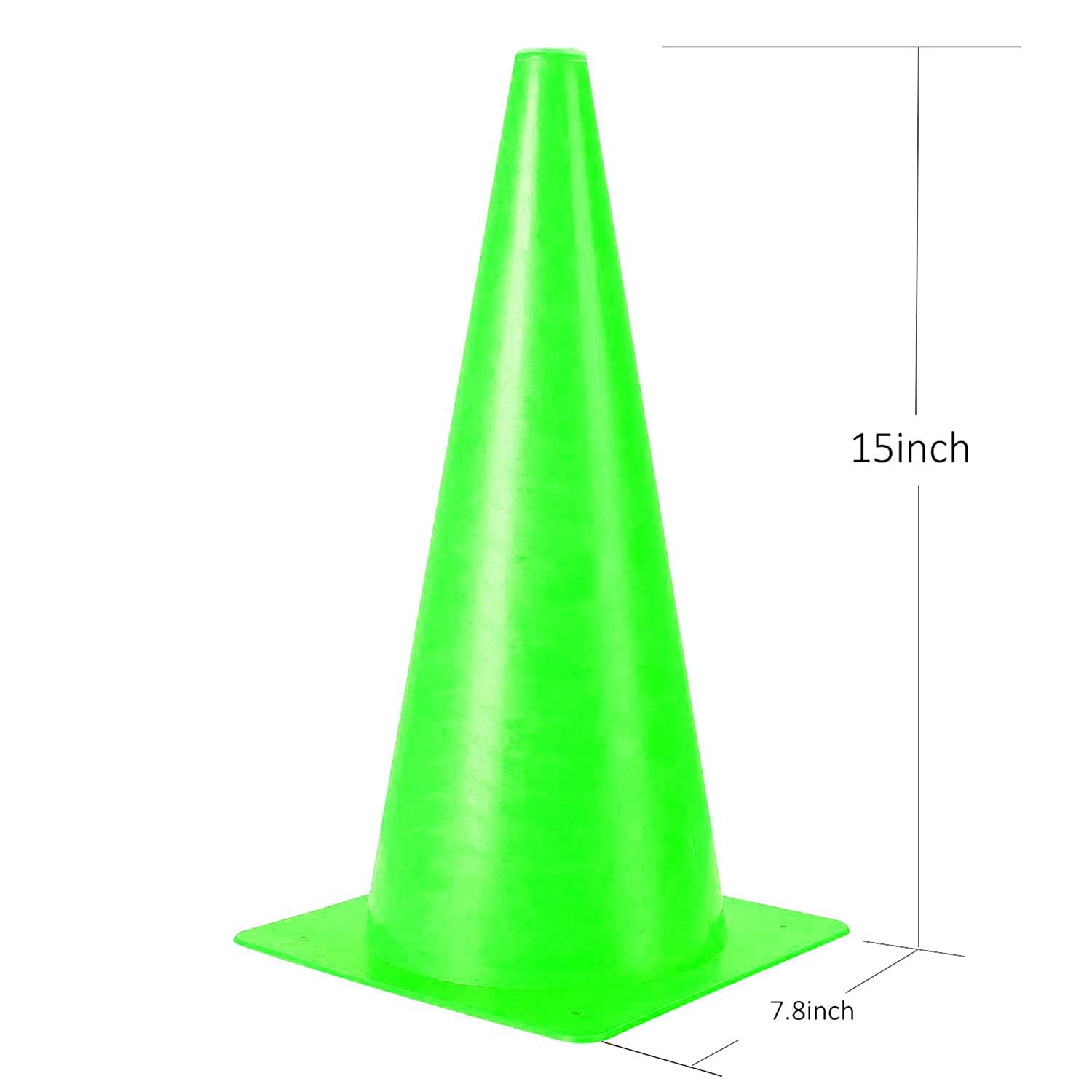 Lot de 7 cônes de sécurité routière orange de 38,1 cm - Cônes d'entraînement en plastique pour activités intérieures et extérieures et événements festifs