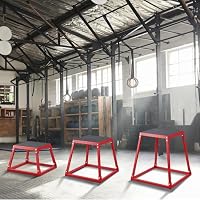VEVOR 3-teilige Plyometrische Sprungboxen, 305/458/609 mm Plyometric Box Rot, Rutschfestes Fitness-Übungs-Step-Up-Box-Set für Heim-Fitness-Training, Konditions-Krafttraining, Jump Training Tragbar – Ansicht 9