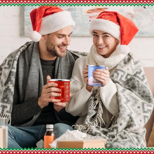 Set de 16 tazas esmaltadas de Navidad 12 oz estilo fashion miniatura 4