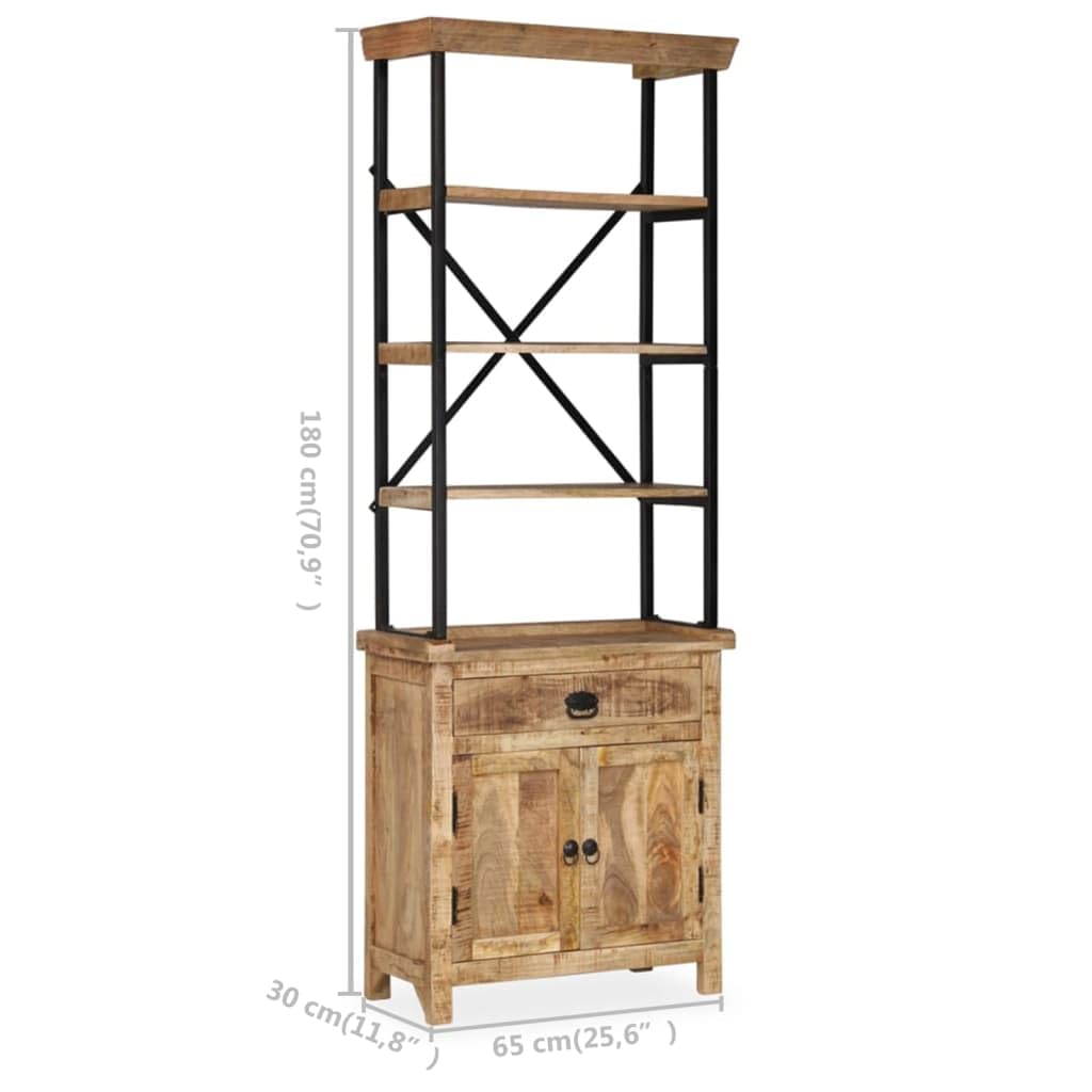 Fengshui Kredens z półkami lite drewno mango 65 x 30 x 180 cm