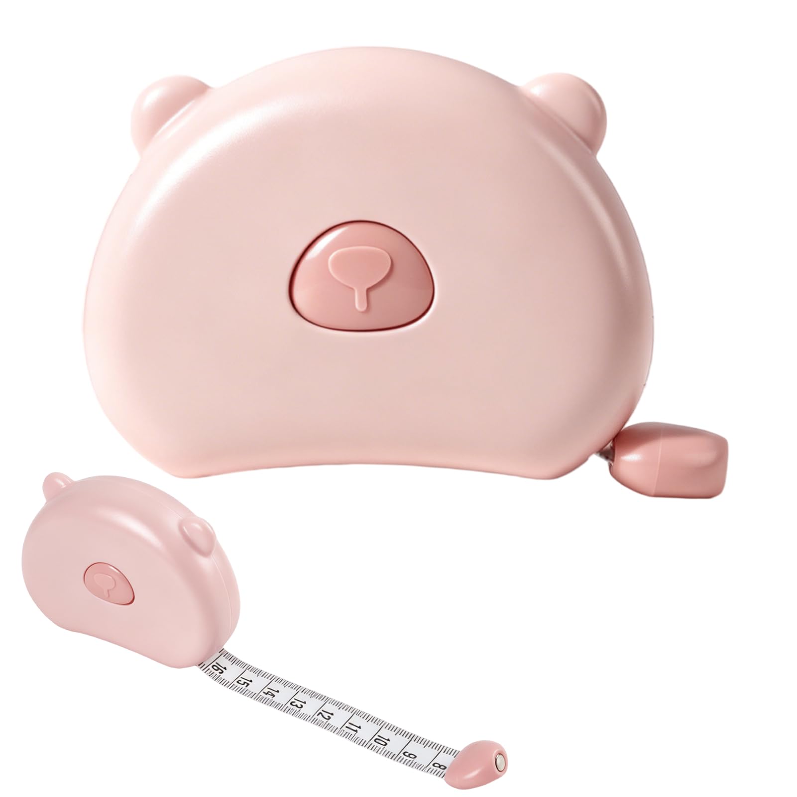 1 Pieza Cinta Métrica Corporal Retráctil 150cm compatible con Costura, Doble Escala con Cierre Magnético, Flexómetro Suave, Color Rosa Melocotón