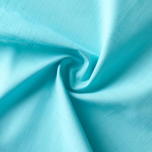Image of 100% Cotton Pom Pom Cushion Without Filler, Elegant & Modern Cushion Cover for Living Room, Square Shape, 16 inchx16 inch, uni slub, Set of 2 - Baby Blue