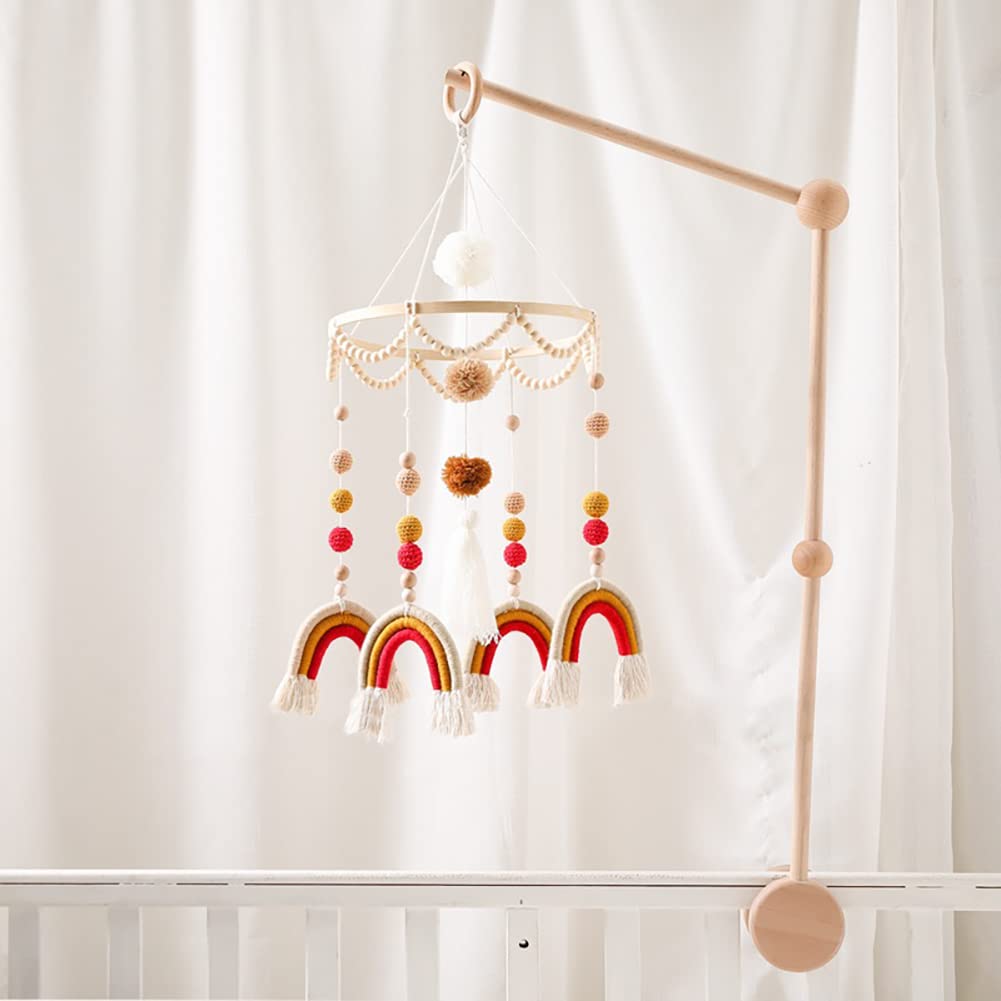 Nursery Mobile Baby Rainbow Ball Bed Bell Mobile Crib Jewelry Pendant Toy Wooden Wind Chime Decor Shopping Center, Type 1