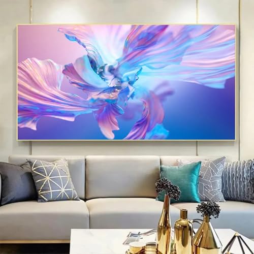 Fleurs violettes impressions sur toile décoration murale salon moderne 50x100cm