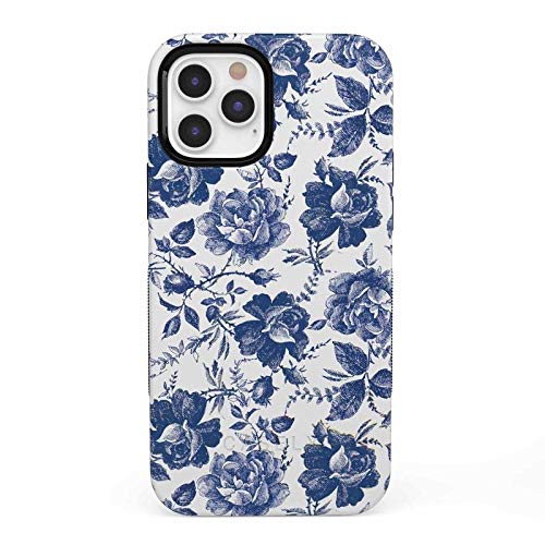 CaselyiPhone 12 Pro Max Floral Case | Rose to Fame | Blue & White Rose Case