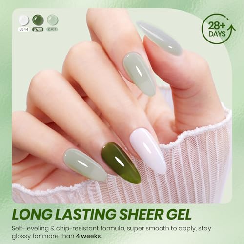 Image of Beetles Forest Veil Jelly Gel Nail Polish Set, 6 Colors Green Gel Polish