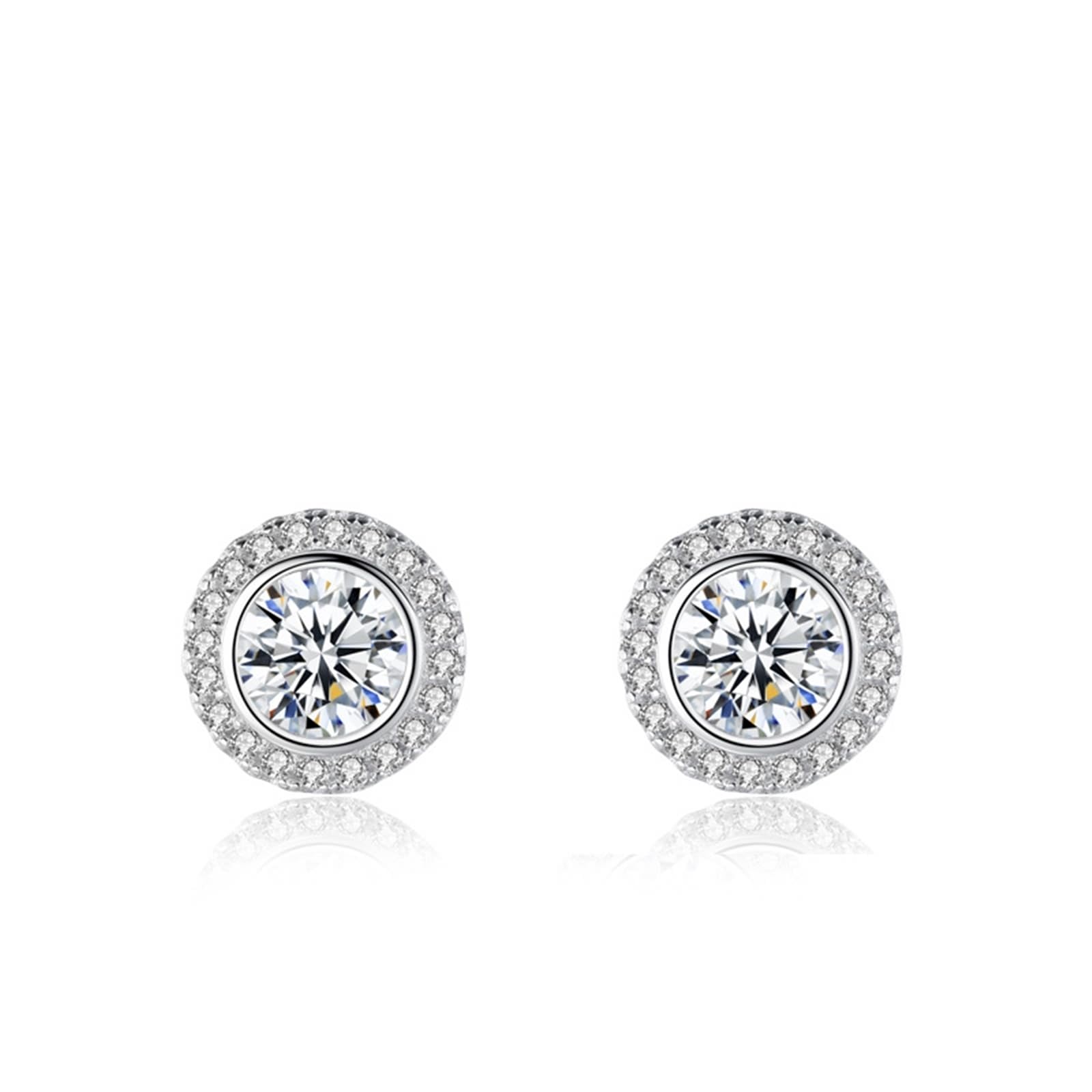 Pendientes de oro blanco Au750 con moissanita, lujosos pendientes de platino PT950