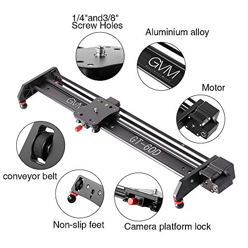 Image of GVM Camera Slider, 27 inch Aluminum Alloy Motorized Slider with Time-Lapse, Video Shooting and Round Trip Shooting, Track Dolly Rail for Most DSLR Cameras for Interview Photography