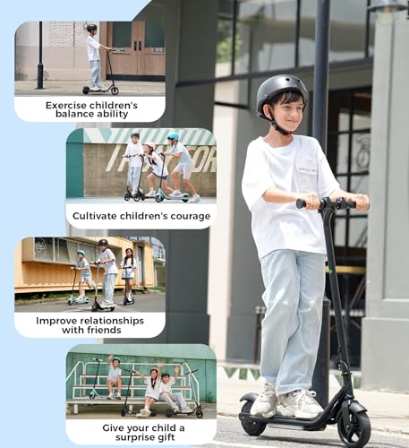 Electric Scooter for Kids Ages 6-12, 150W Motor,10 Mph Max Speed, LED Display, 2 Speeds (6/10 MPH), Magnetic Charging, Colorful Light, Dual Brake Scooter for Girls Boys — view 5