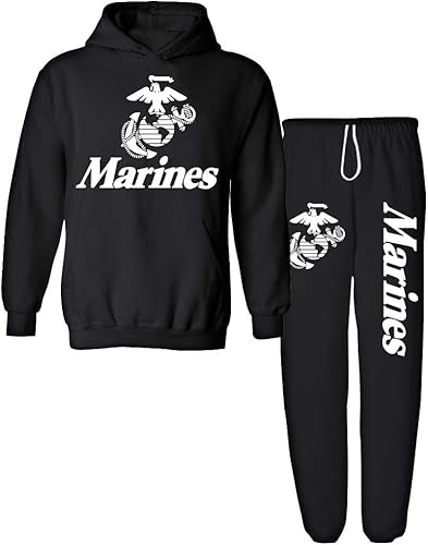 Conjunto de sudadera con capucha y pantalones deportivos USMC para hombre
