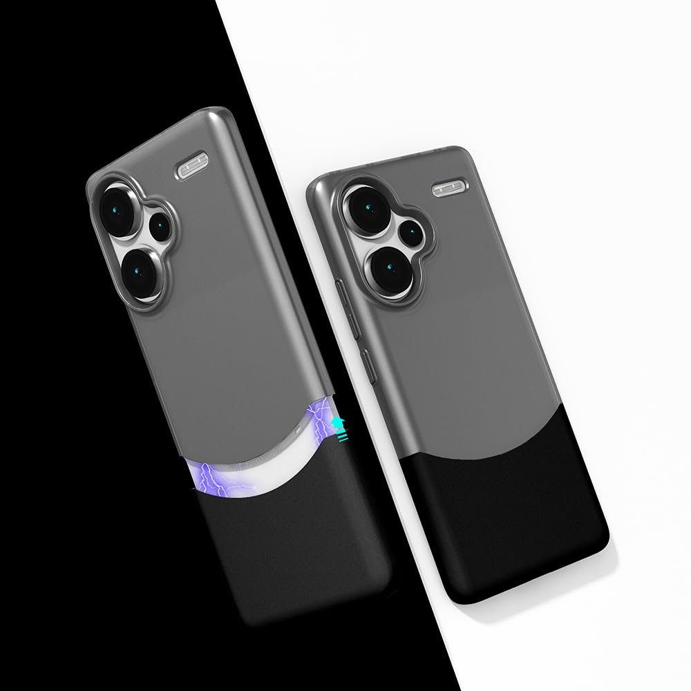 Zore Xiaomi ile uyumlu Redmi Note 13 Pro Plus 5G Kılıf Mıknatıslı Zore Duble Kapak Siyah