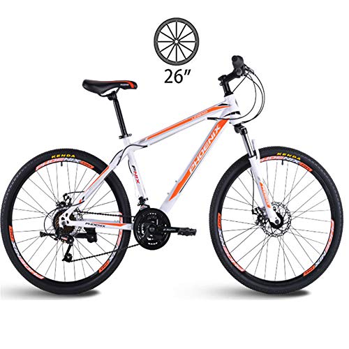 Preisvergleich Produktbild Mädchen Trekking Fahrrad Cross Trekkingräder , Doppelbremse Fahrrad, Stoßdämpfender Off-Road Rennrad, 26-Zoll-Studenten Variable Speed Off-Road Doppel Radfahren Für Teen,Orange,26inch / 21speed