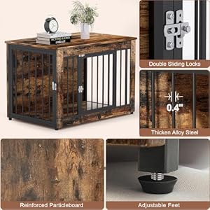 Dog-Kennel-Furniture-Indoor-Dog-Crate-Furniture-for-Medium-Dogs-Heavy-Duty-Dog-House-Up-to-132-lbs-354-Side-End-Table-2-Adjustable-Doors-Dog-Cage-with-Fully-Wooden-Base-for-Anti-Chewing - Cucciolini Doodles   Dog-Kennel-Furniture-Indoor-Dog-Crate-Furniture-for-Medium-Dogs-Heavy-Duty-Dog-House-Up-to-132-lbs-354-Side-End-Table-2-Adjustable-Doors-Dog-Cage-with-Fully-Wooden-Base-for-Anti-Chewing