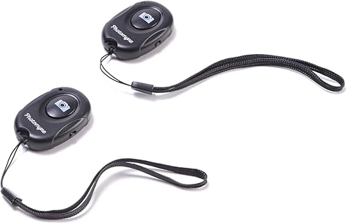 Photomyne Obturador inalámbrico para cámara con conexión Bluetooth para teléfonos inteligentes iOS y Android, incluye correa de muñeca (paquete de 2)