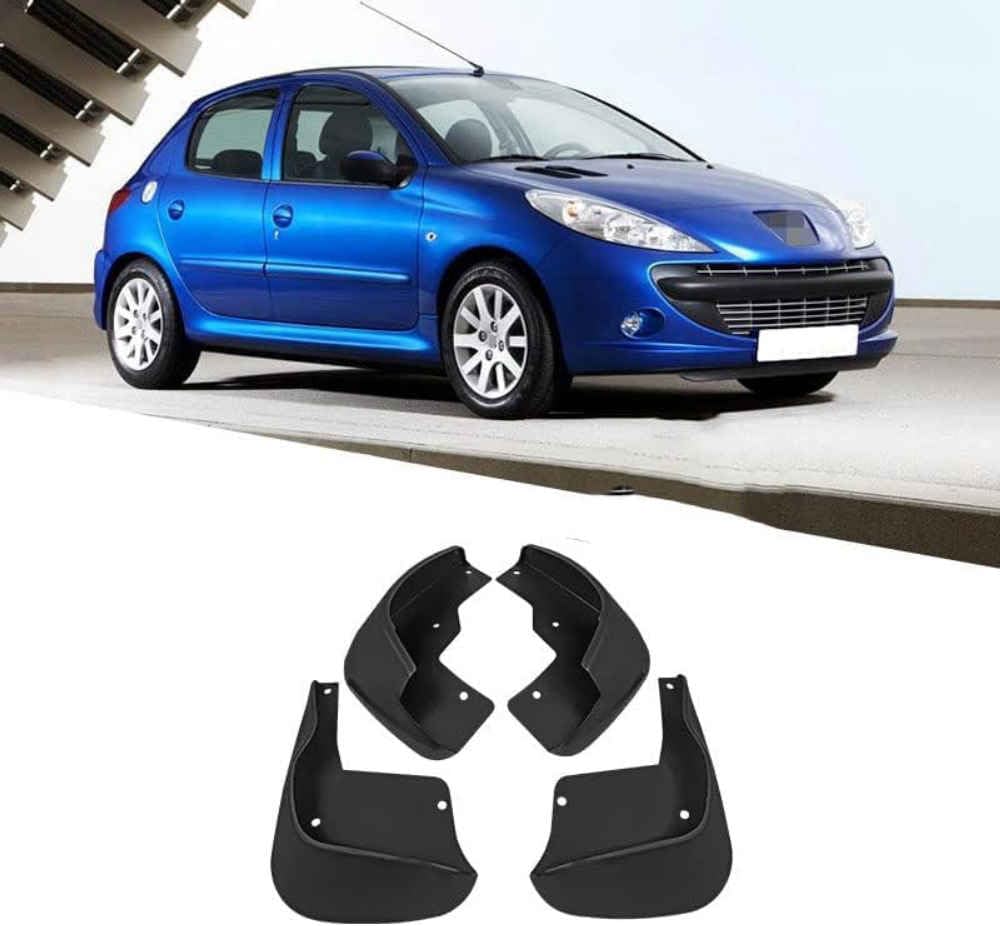 Bavettes de Voiture pour Peugeot 206 1998-2012 : Garde-Boue de Protection