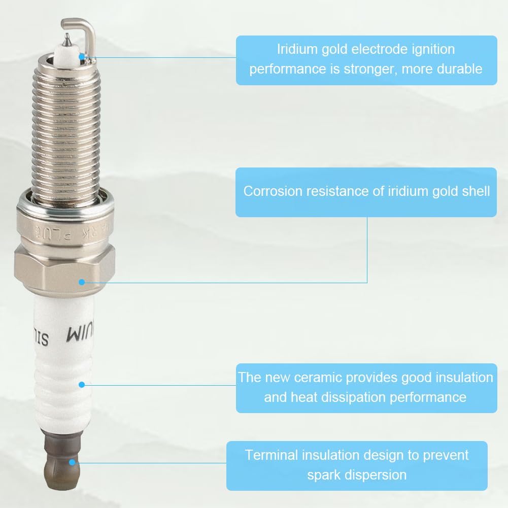 JDMON Ignition Coils Pack and Spark Plug Compatible with Kia Soul Rio Hyundai Accent Veloster 1.6L 2012 213 2014 2015 2016 2017 Replacement for UF-652 C1803