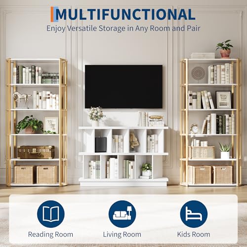 47.24" x 331.5" Garvee 8 Cube Storage Shelf Organizer w/ 10 Removable Back Panels (White, White/Walnut) - image 5