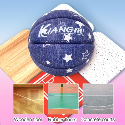 Ballon de basketball rose Kuangmi taille 6 intérieur et extérieur pour progresser