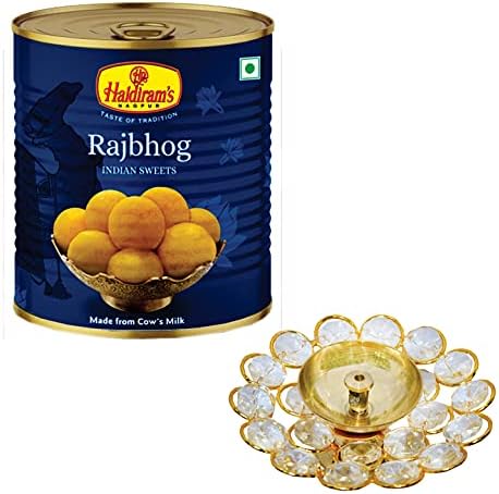 Haldiram's Nagpur Rajbhog 1kg with Large Diya + Free Diwali Greeting