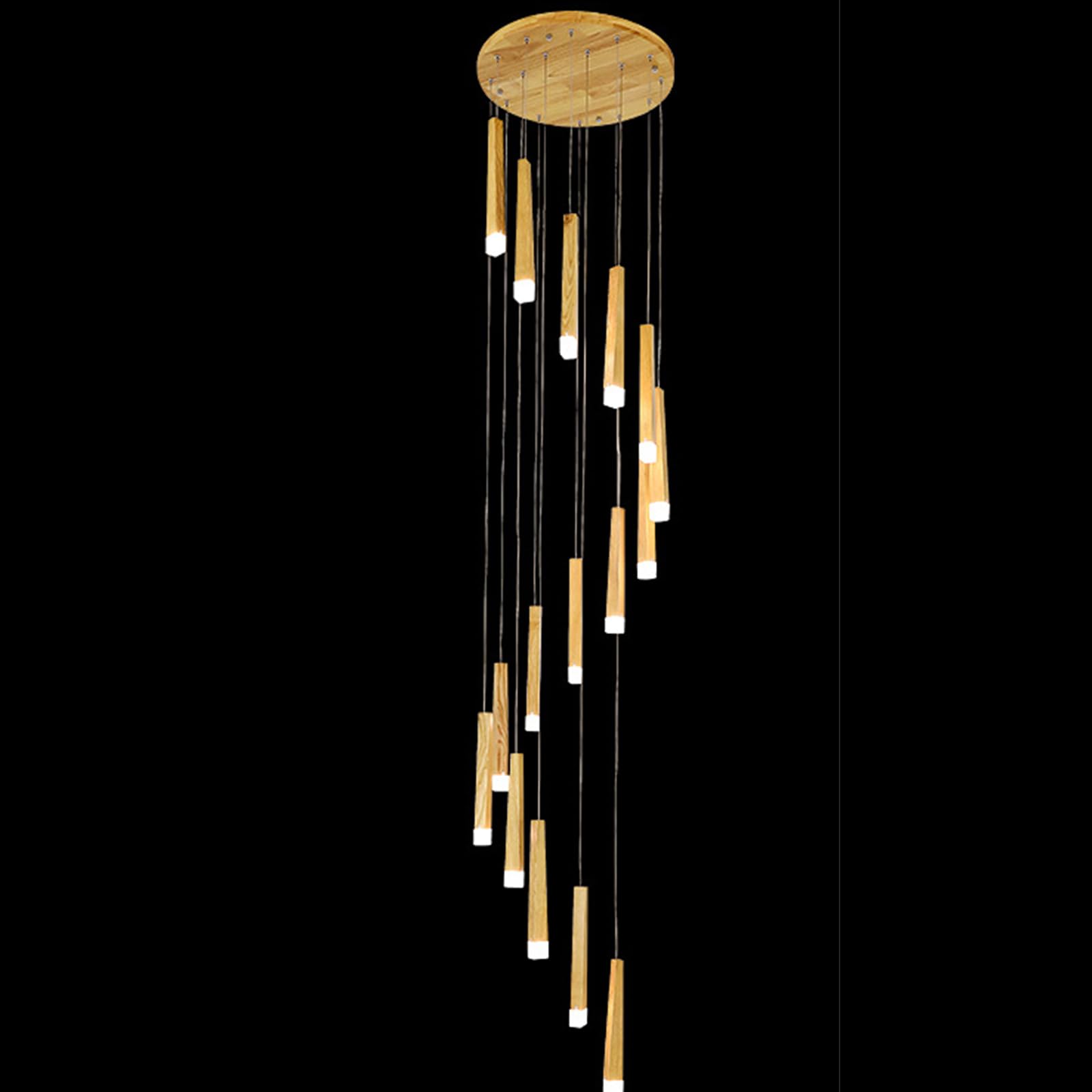 Lustre de luxe pour escalier monumental en verre et métal moderne