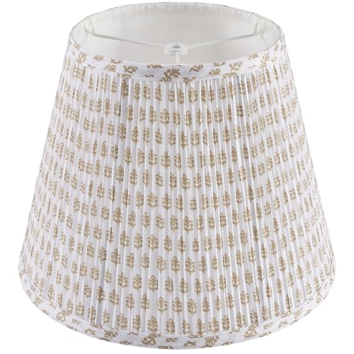 Lamp Shades For Table Lamps Pleated Lamp Shade 8 Top x 13 Bottom x 10 Slant Height Empire traditional Lampshade Replacement(Spider Fitter) Fabric Lampshades For Table Lamp (Brown Floral)