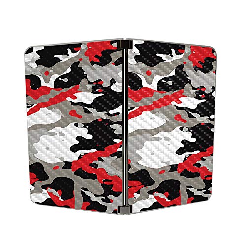 Image of MightySkins Carbon Fiber Skin for Microsoft Surface Duo - Red Camo | Protective, Durable Textured Carbon Fiber Finish | Easy to Apply, Remove, and Change Styles | Made in The USA