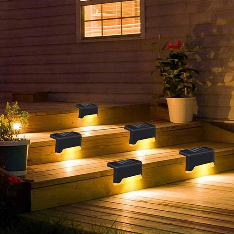 Image of Solar Stair Safety Lights | Outdoor Waterproof LED Step Light | Auto On /Off Night Sensor | IP65 | No Electrician Needed | for Home Stairs, Garden, Balcony, Compound Wall | (1 Light)