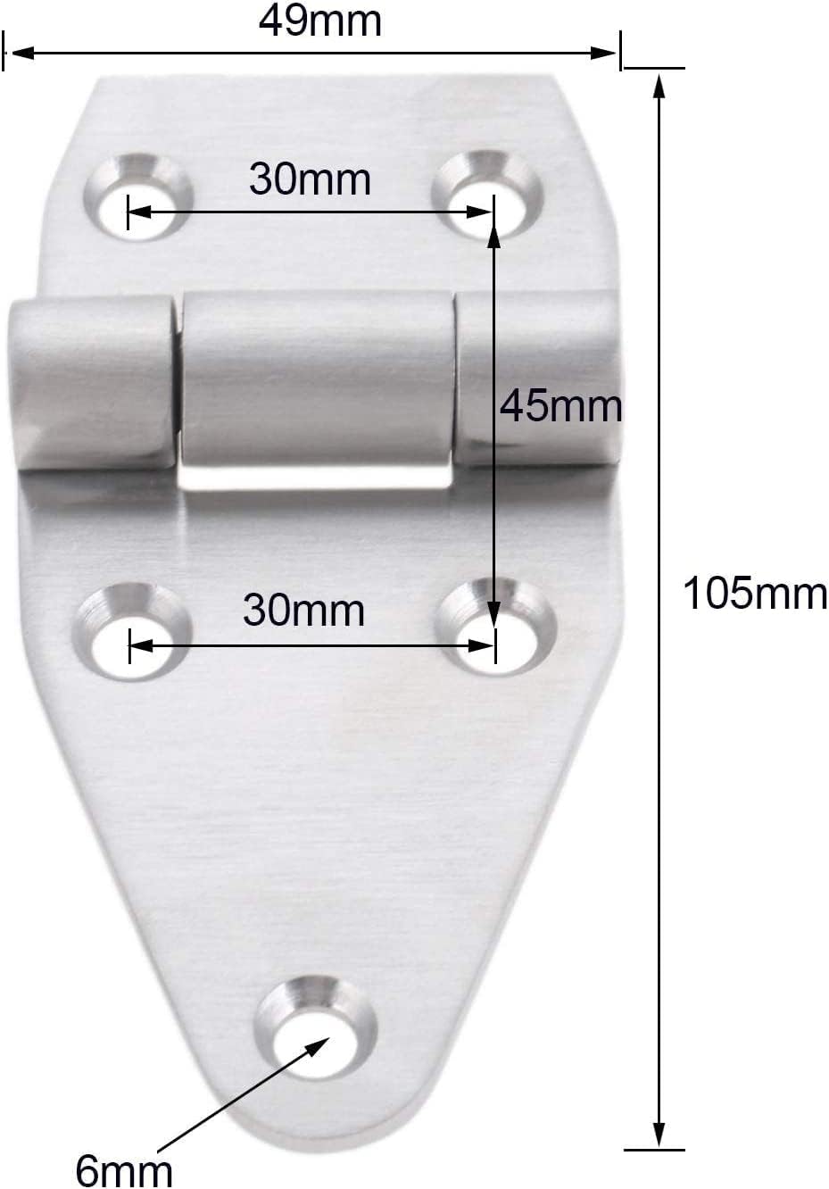 Door Hinges,Cabinet Butt Hinge,105 * 49mm Stainless Steel Hinges Boat Marine Flush Door Hinges for Home/Marine Boat/Yacht/Window/Cabinet/Deck/Tool Box