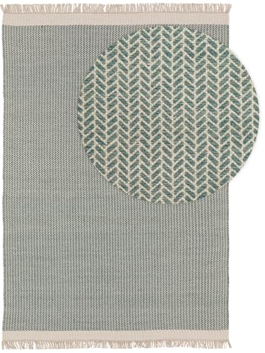 benuta Pure Tappeto Lana Kim - Menta 160x230 cm - Cotone - Rettangolare & Stile: Per camere da letto, sale da pranzo, soggiorni, corridoi o degli ospiti - facile da pulire