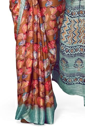 Image of MIRCHI FASHION Women Saree | Plain Weave Chiffon Abstract Printed Office Wear Sari with Blouse