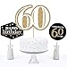 Big Dot of Happiness Adult 60th Birthday - Gold - Birthday Party Centerpiece Sticks - Table Toppers - Set of 15