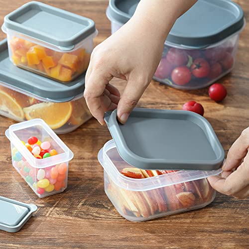 Jjoo 10Pcs Food Storage Containers With Lids (5 Containers + 5 Lids), Reusable Meal Prep Container, Airtight Plastic Freezer Containers For Pantry, Microwave And Dishwasher Safe, Grey #TOP3
