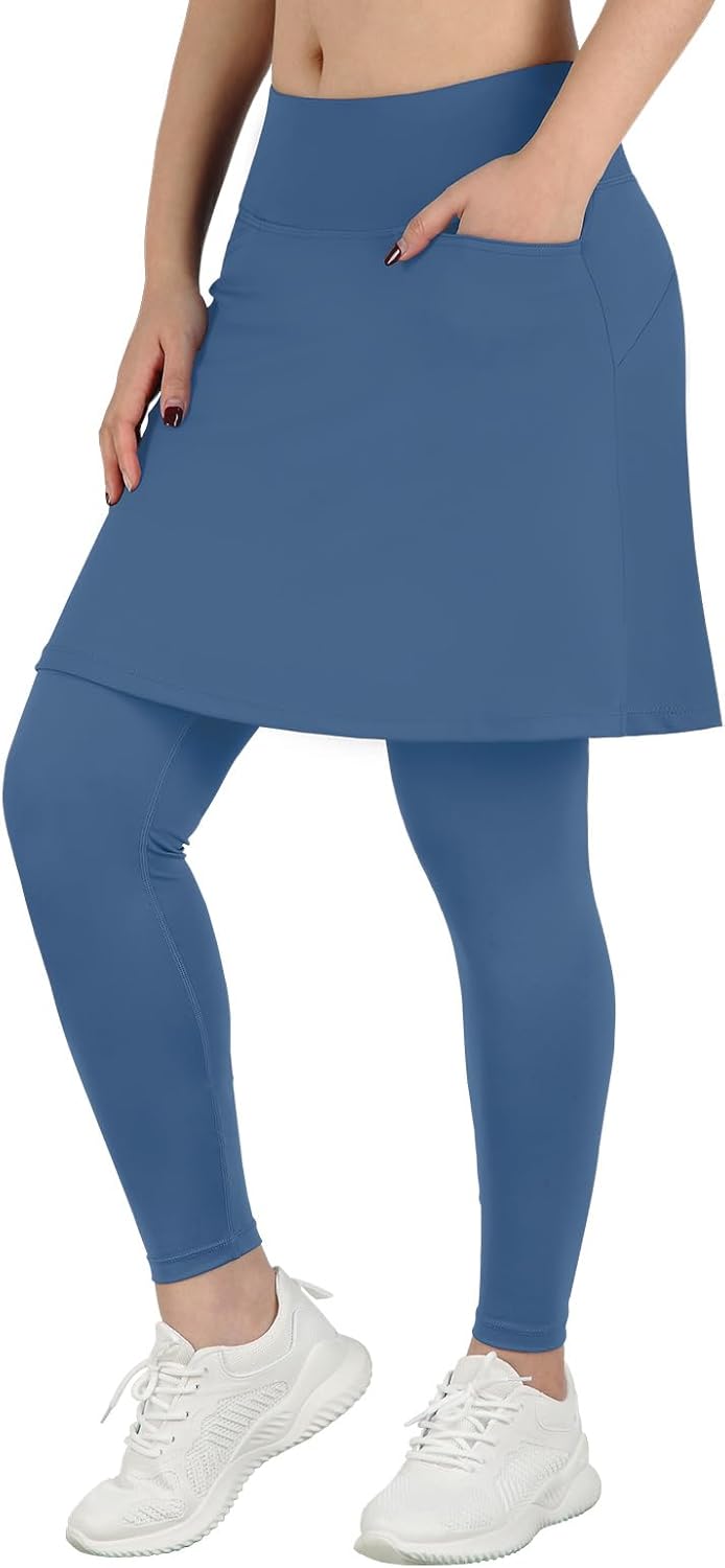 Athletic Skirt with Leggings Tennis Skirted Legging for Women with Pocket